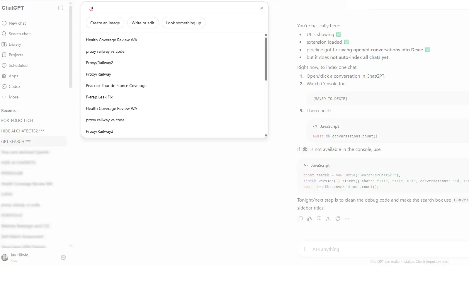 Search for GPT Chrome extension screenshot